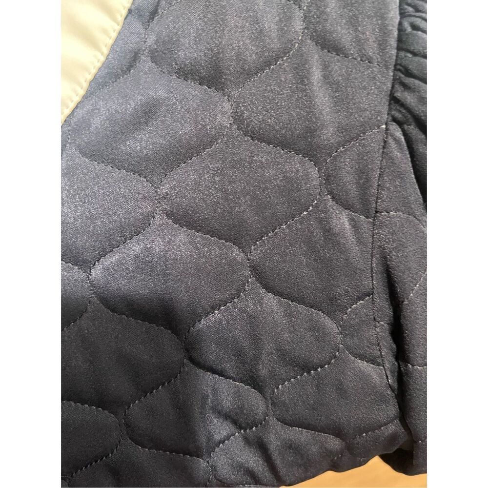 Katharine Kidd Navy Celie Quilted Top - Ruffle Sleeve & Hem Top Size S NWT $385 - Picture 13 of 13